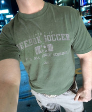 MEN'S TSHIRT: Reebok Soccer Training It's All About Scoring Sport Green MEDIUM M