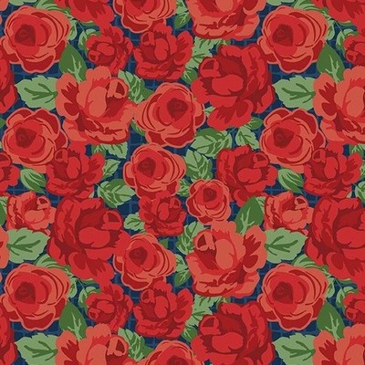 Summertime Daydream Cotton Fabric Wilmington Roses Blue By the Yard