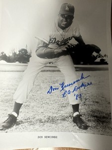 Don Newcombe 8 x 10 Autographed Black and White Glossy Photo