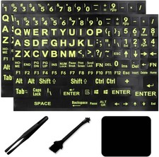 Universal English Large Lettering Keyboard Stickers Full Set for PC Black