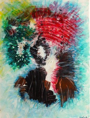 Original Mixed Media Abstraktes Gemälde von Nalan Laluk: ''Es lebe der König!''