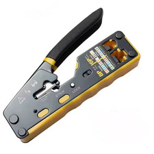 Straight RJ45 Crimping Tool Kit, Integrated Ethernet Crimper Cat7 Cat6 Cat5 Crim