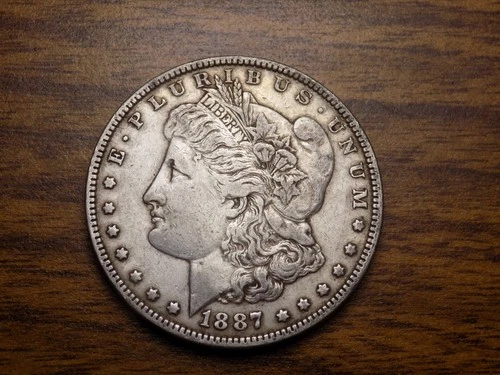 MORGAN SILVER DOLLAR 1887 NICE AU+ 90% SILVER DOLLAR