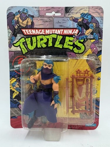 Vintage 1988 Playmates TMNT Shredder Action Figure MOC 10 back Teenage Mutant