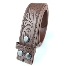 Western Belt Handmade Strap Men Full Grain Leather No Buckle Cowboy Rodeo Belts