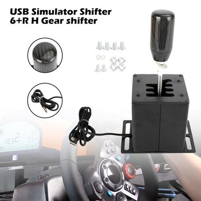 6+R USB Simulator Shifter H Schalthebel für Logitech G29 G920 Lenkrad PC Schwarz
