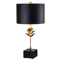 Tischleuchte Schwarz Gold Groß 75,7Cm Hoch E27 Tisch Lampe Nachttisch Wohnzimmer