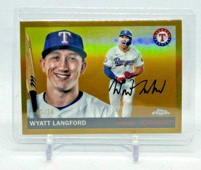 2025 Topps Chrome Platinum Wyatt Langford True Gold Refractor 05/50