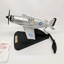 P-51 Mustang Fighter Aircraft Telephone Desk Phone Plane By Telemania 
