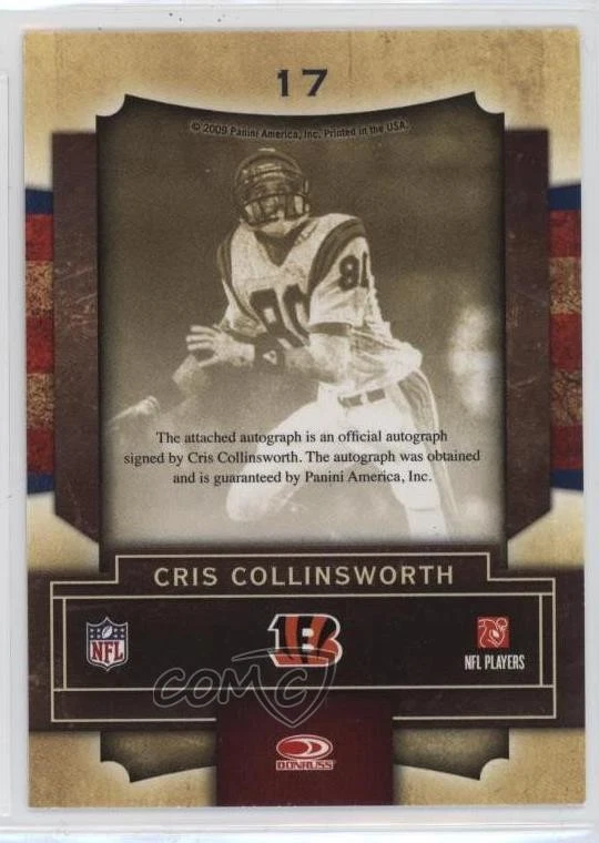 2009 Playoff Contenders Legendary Black Cris Collinsworth #17 Auto - Image 2 of 2