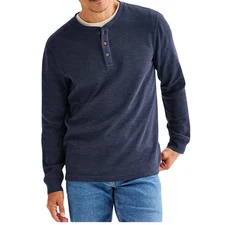 The Foundry Supply Co. Suede Henley Blue Size 2XL New Msrp $44.00