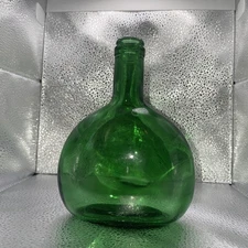 Vtg  Green Glass Wine Bottle Jug/Decanter: Wine Mid Century Bar Ware