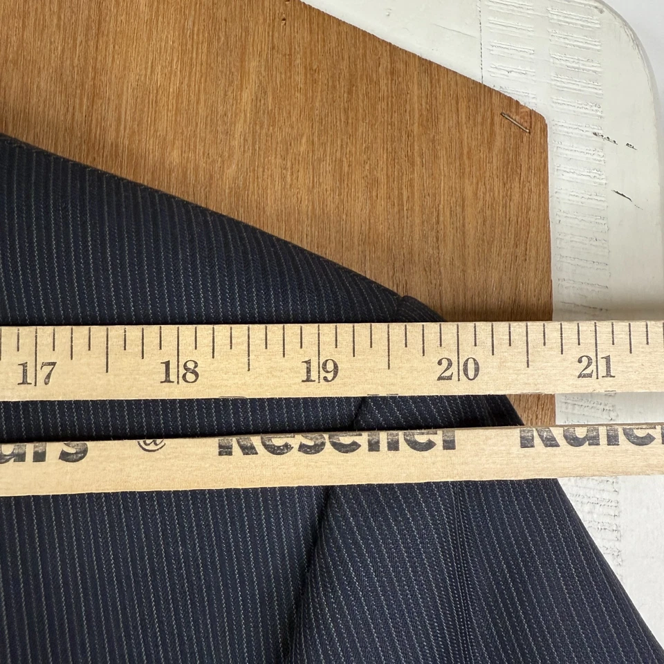 Calvin Klein Suit Mens 46R Navy Blue Pinstripe 2 Button 100% Wool Pants 36x31 - Image 4 of 4