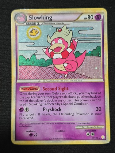 Slowking 12/123 Holo Rare HeartGold & SoulSilver Pokemon Holo Lightly Played