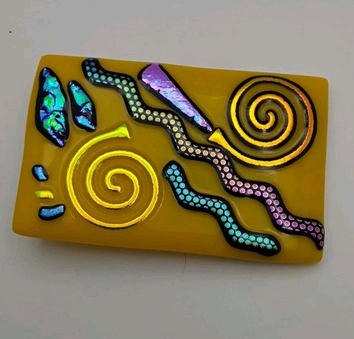 HEADY DICHROIC GLASS BELT BUCKLE VINTAGE
