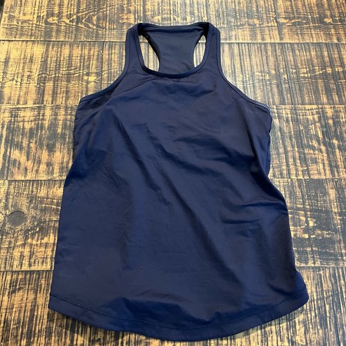Lululemon Final Lap Tank Top Built In Bra Pocket Racerback Jaded Blue 12 215
