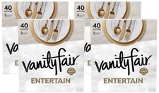 Vanity Fair Entertain Paper Napkins, 40 Count, 40 Count Pack of 4 , White