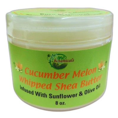 Cucumber Melon Whipped Shea Butter Infused with sunflower & Olive Oil 8oz by