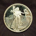 New ListingSilverTowne 1 oz .999 Fine Silver Round Walking Liberty Design