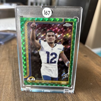 2025 Topps Chrome - Image Variation Puka Nacua #166 Green Geometric Refractor...