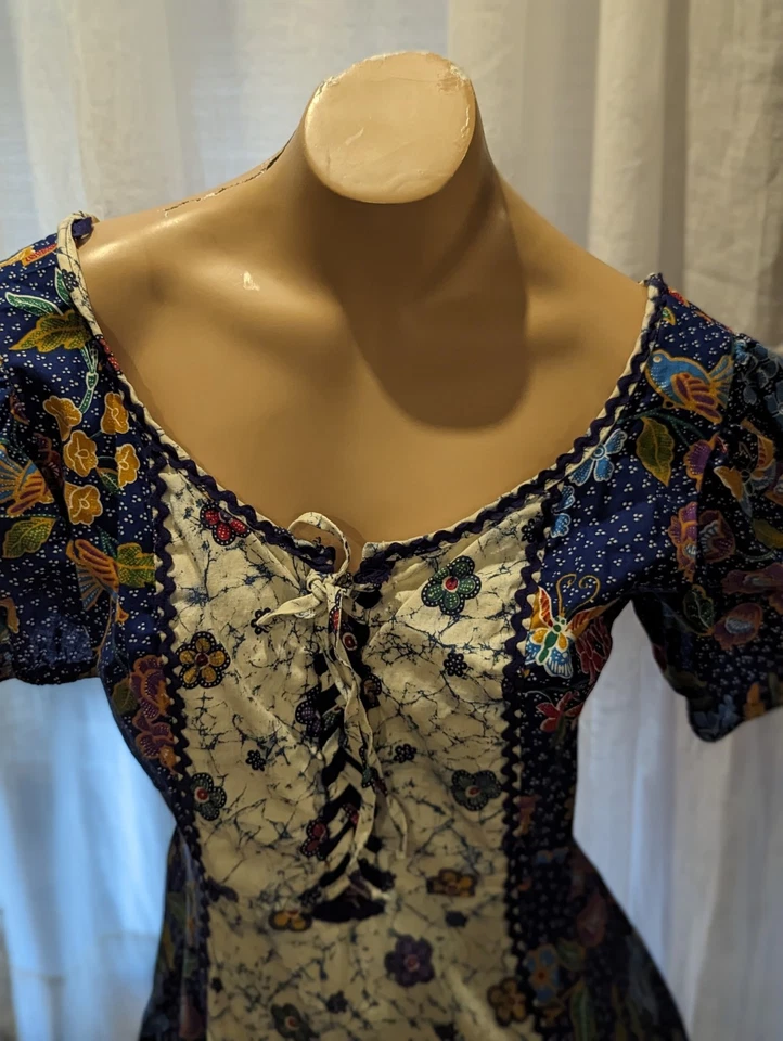 1970s Young Innocence By Arpeja Rare Floral Prairie Cottagecore Maxi Dress Sz 9 - Image 2 of 4