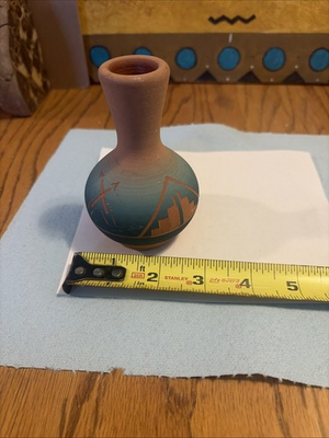 #ad #ad Vintage Sioux Pottery Vase Clay Native American Signed $16.99