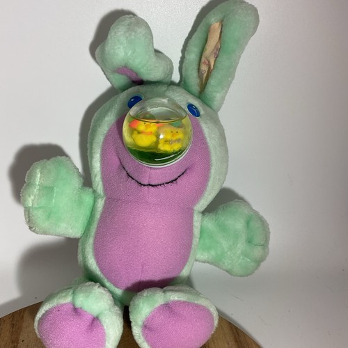 Playskool Nosy Bear Bunny peluche verde come nuovo 1989 anatre nel naso - Foto 2 di 7
