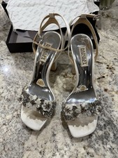Badgley Mischka Heels Alexa Satin Soft White Shoes Size 7.5