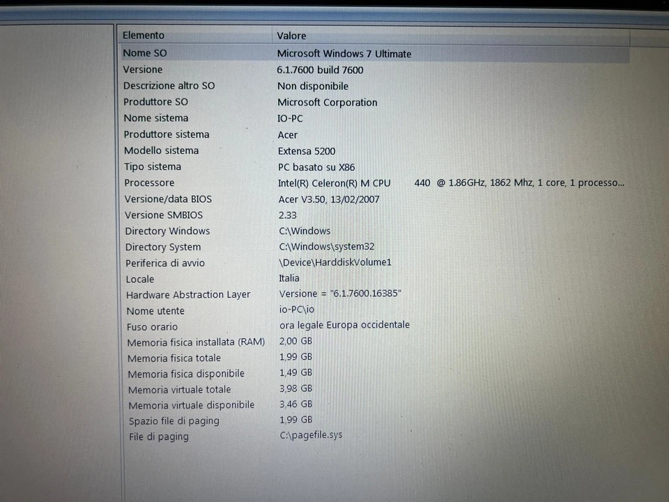 Portatile Acer Extensa 5204WLMi – Vintage Perfettamente Funzionante - Immagine 2 di 4