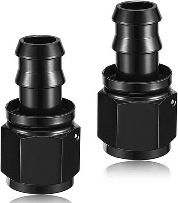 2PC -10 AN Straight Push on Lock Hose Barb Fitting Oil/Fuel/Gas Line Adapter