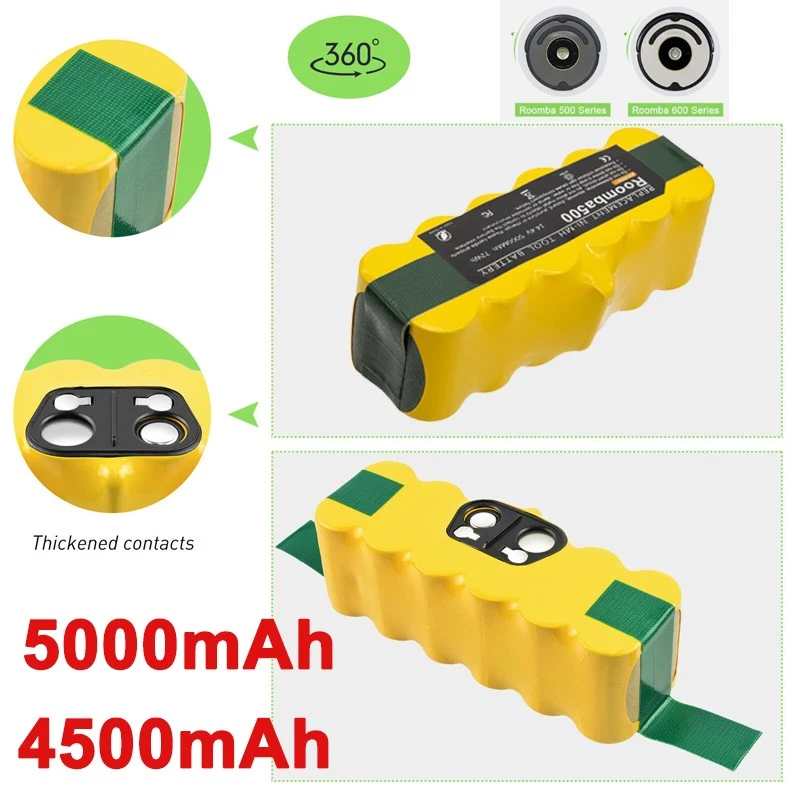 1X 2X 5Ah Para Roomba 595 650 655 Batería R3500 600 700 800 900 550 770 780 790 Foto 2 de 4