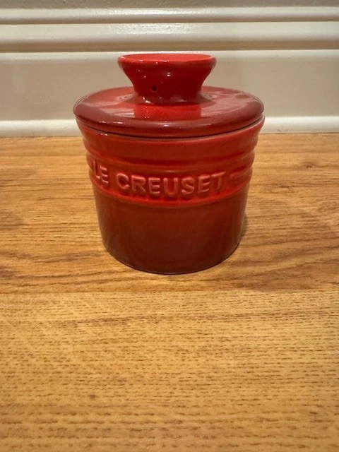 Le Creuset Red Cerise Enameled Stoneware 6" Utensil Holder Crock - View #5