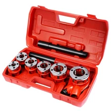 Ratchet Pipe Threader Kit Set w/ 6 Dies & Storage Case