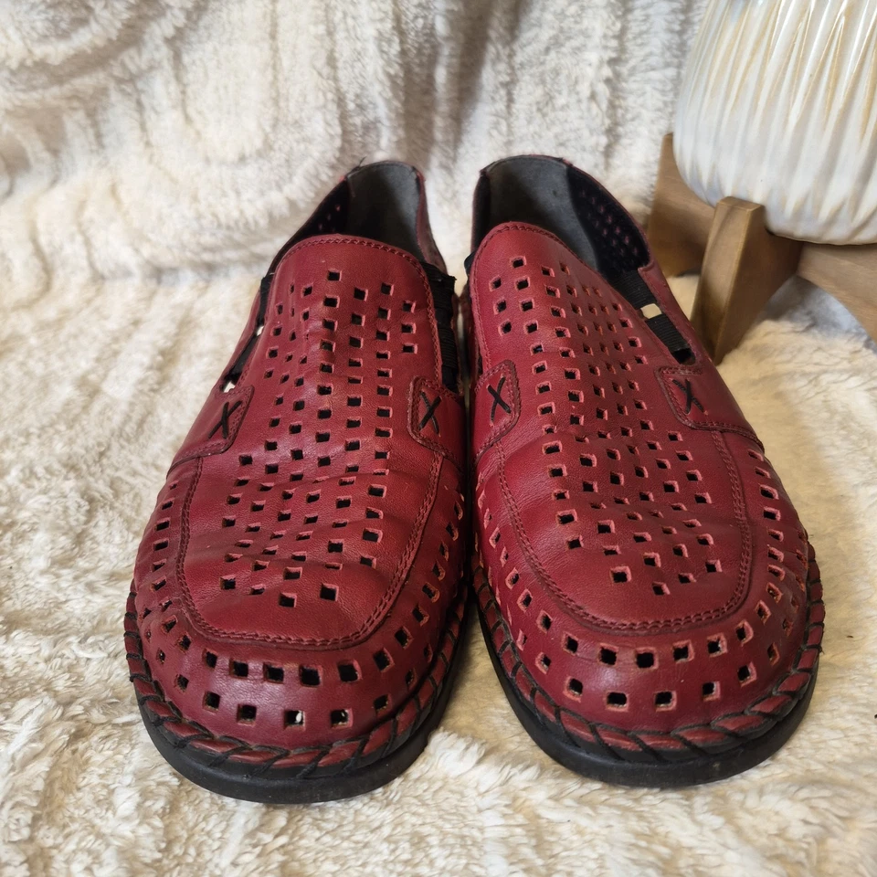 Mocasines Rieker Susan 2 de cuero perforado rojo para mujer talla EU 42 US 10 Foto 3 de 4