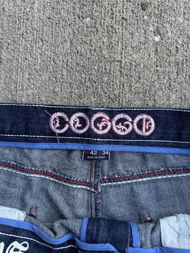 Vintage Y2K Coogi Embroidered Dark Wash Denim Jeans Pants Baggy Size 42x34 - 第 3/7 張圖片
