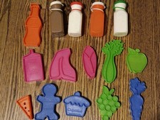 Vintage Mattel Tuff Stuff 1972 Plastic Toy Food Set And Fisher Price milk jugs