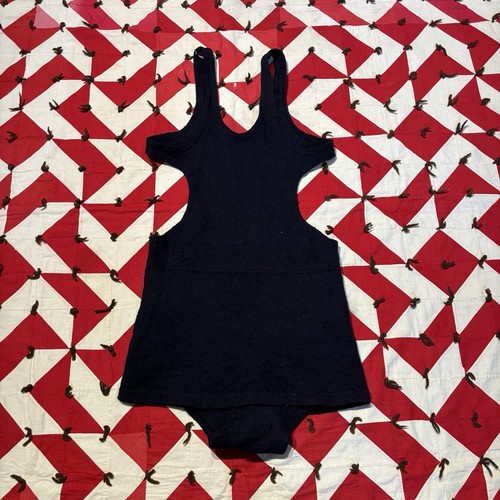 Vintage 1930s Montgomery Ward Navy Blue Swimsuit NRA Label As Is Holes