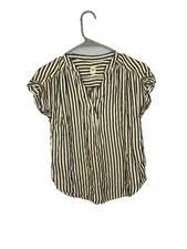 Gap Woman’s Shirt Top Striped V-Neck Size XS