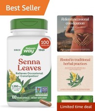 & Gluten-Free Senna Leaves for Bedtime Digestive Support, 100 Capsules