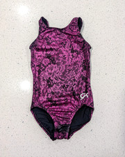 BEAUTIFUL GK ELITE CM Medium Gymnastics dance leotard LACE OVERLAY Pink defect