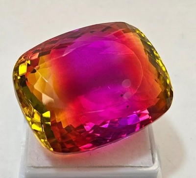 Tourmaline Cushion Cut Bi-Colour 90 Ct Natural Loose EGL Certified Gemstone