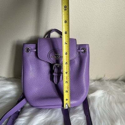 Coach Amelia Mini Purple Pebbled Leather Backpack Excellent  display picture 3
