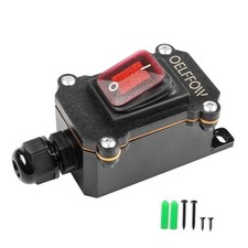 Waterproof Boat Rocker Switch with Red Light, DPST, DC Red/1 Switch/1 Outlet