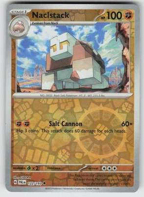 Naclstack 122/193 Uncommon Paldea Evolved Pokemon Reverse Holo Near Mint