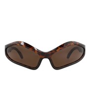 Balenciaga Unisex Shield/Wrap Havana Havana Brown Fashion Designer Eyewear