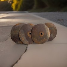 Vintage Set Of 4 Farm Implement Disc Plow Blade