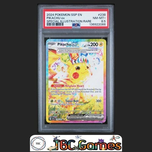 Pikachu ex Surging Sparks #238 Special Illustration Rare PSA 8.5