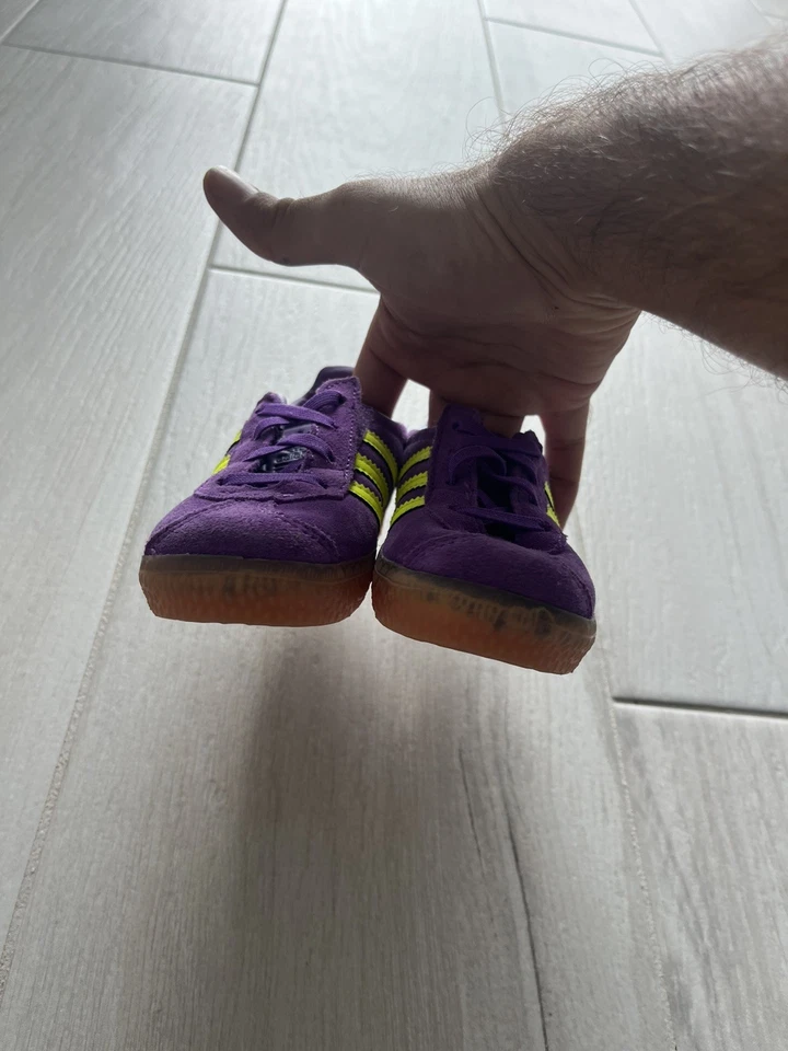 Adidas Gazelle CF EL I Active Purple Solar Yellow Shoes JP7136 Toddler size 10K  - Image 3 of 4