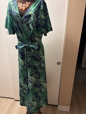 slim fit dress slacks Baltic Born Womens Latonya Faux Wrap Dress | Green Multi main image 1