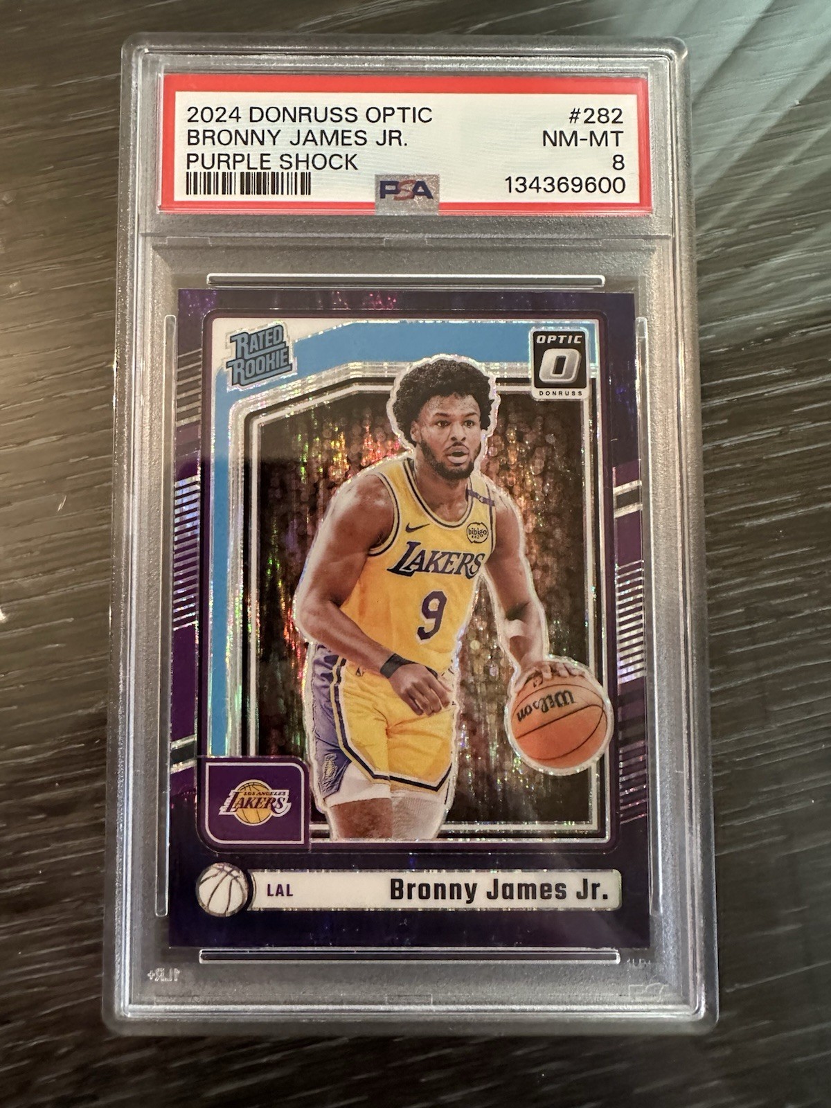2024-25 Panini Donruss Optic - Rated Rookie Bronny James #282 Purple Shock Prizm